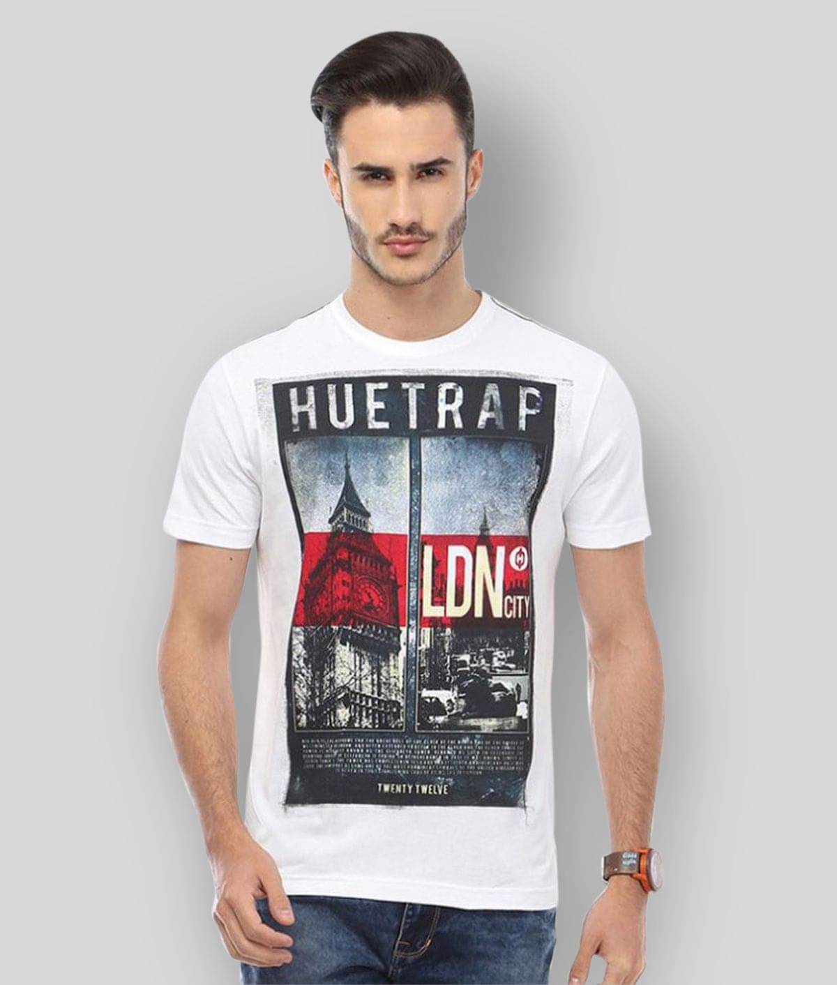 Huetrap Pack of 1 Cotton Regular Fit Men's T-Shirt ( White ) Huetrap Pack of 1 Cotton Regular Fit Men's T-Shirt ( White )