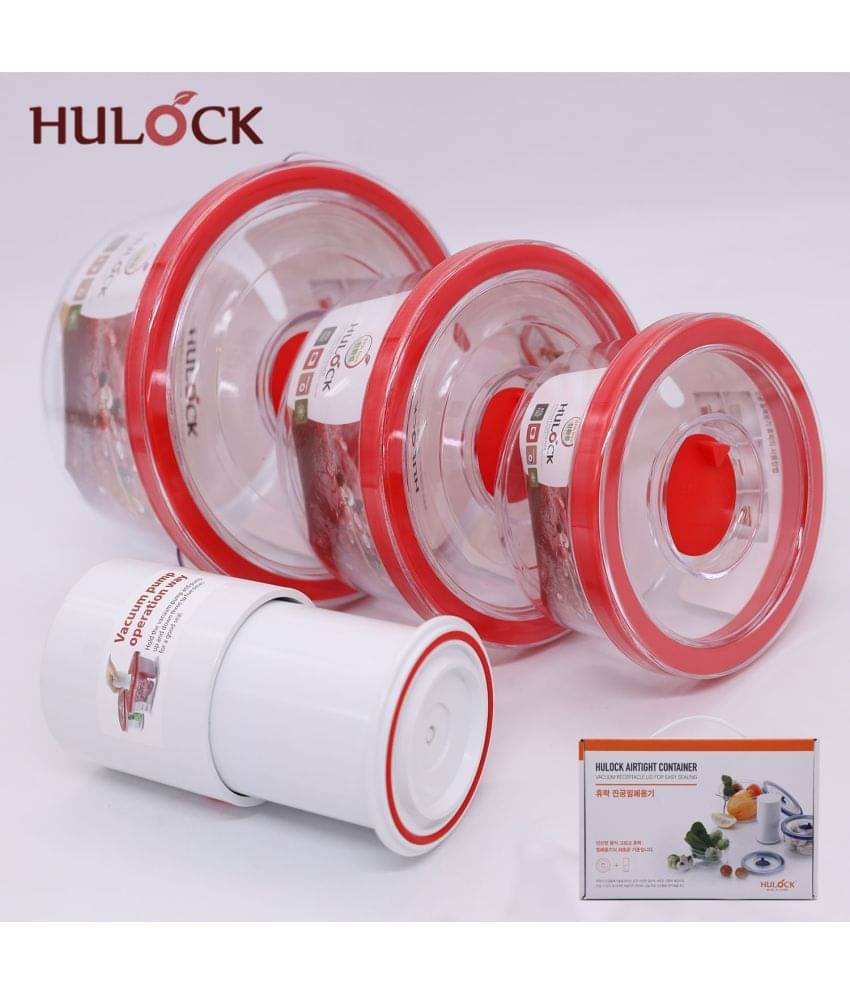     			Hulock - Red Acrylic Food Container ( Pack of 3 )