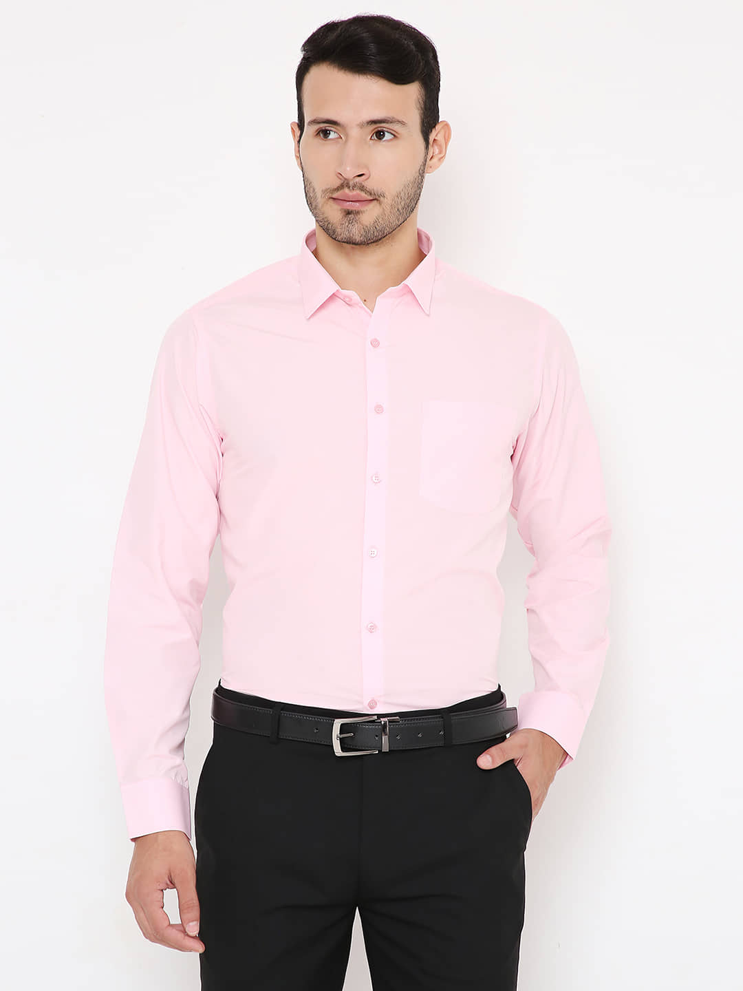 Maharaja - Pink Cotton Blend Slim Fit Men's Formal Shirt ( Pack of 1 )