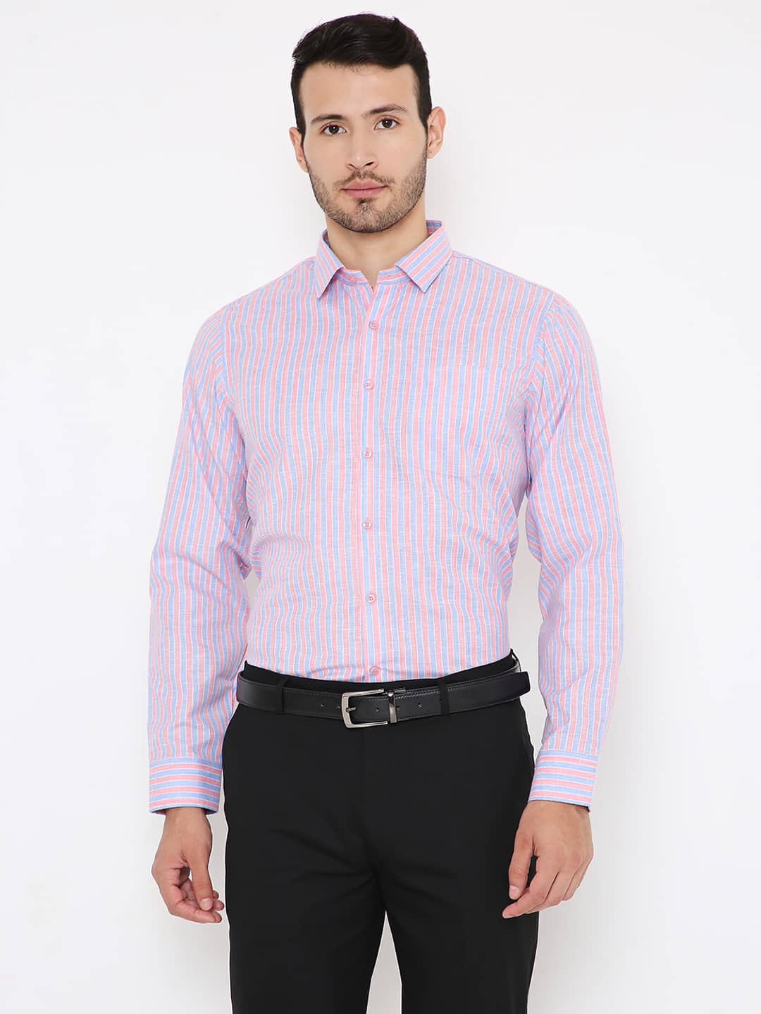 Maharaja - Pink Polyester Blend Slim Fit Men's Formal Shirt ( Pack of 1 )