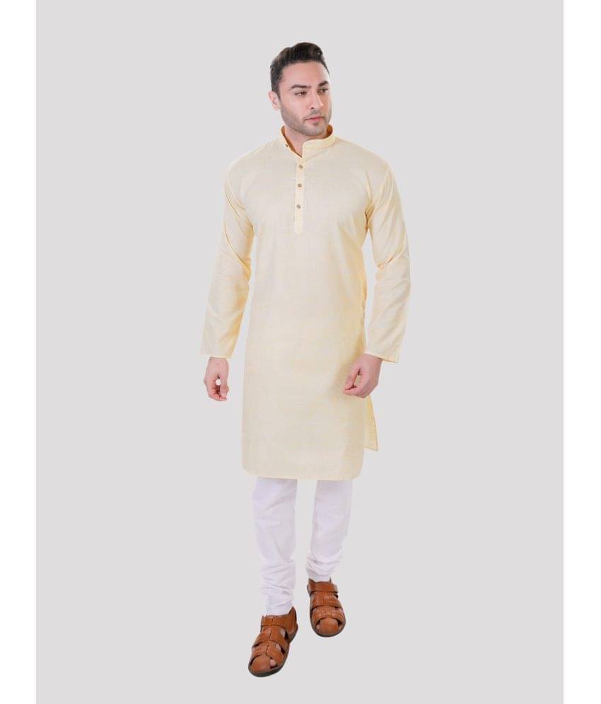 Maharaja - Yellow Linen Regular Fit Men's Kurta Pyjama Set ( Pack of 1 ) Maharaja - Yellow Linen Regular Fit Men's Kurta Pyjama Set ( Pack of 1 )
