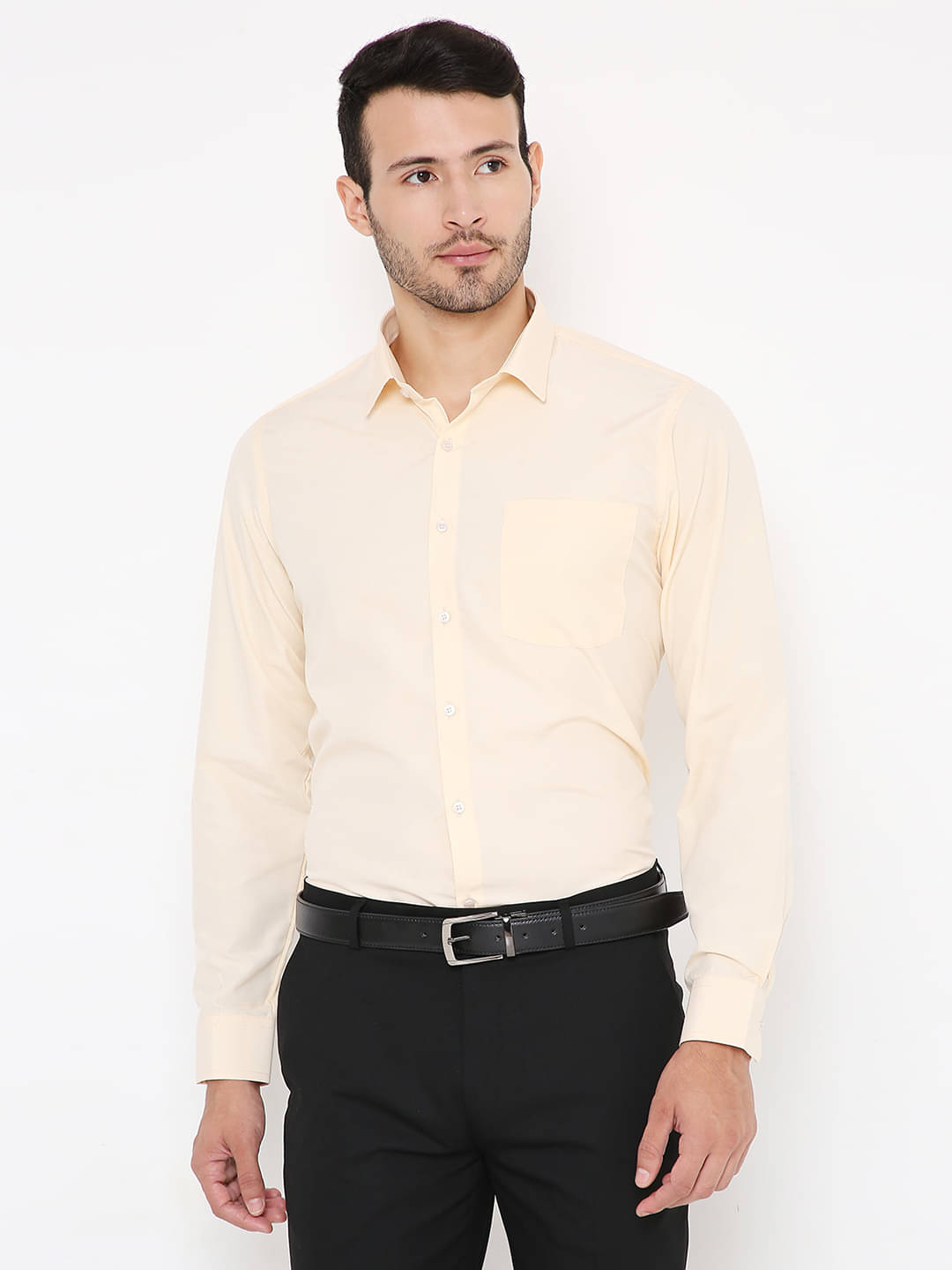     			Maharaja - Yellow Polyester Blend Slim Fit Men's Formal Shirt ( Pack of 1 )