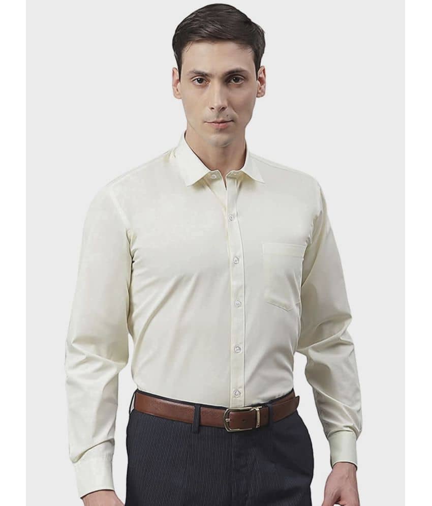 Makhanchor - Beige Cotton Regular Fit Men's Formal Shirt ( Pack of 1 )