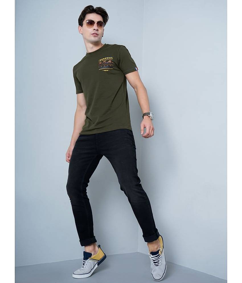 Paul Street Pack of 1 Cotton Slim Fit Men's T-Shirt ( Green )