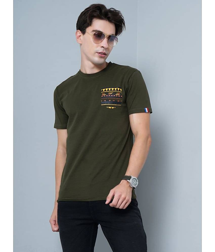 Paul Street Pack of 1 Cotton Slim Fit Men's T-Shirt ( Green )