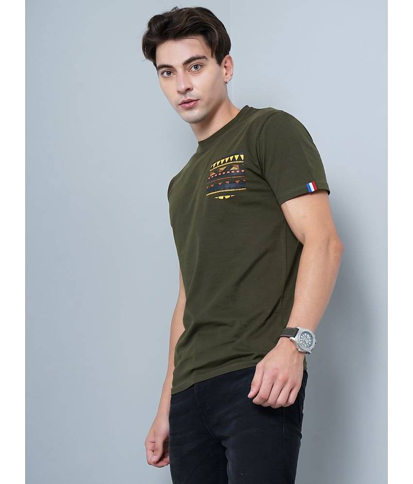 Paul Street Pack of 1 Cotton Slim Fit Men's T-Shirt ( Green )