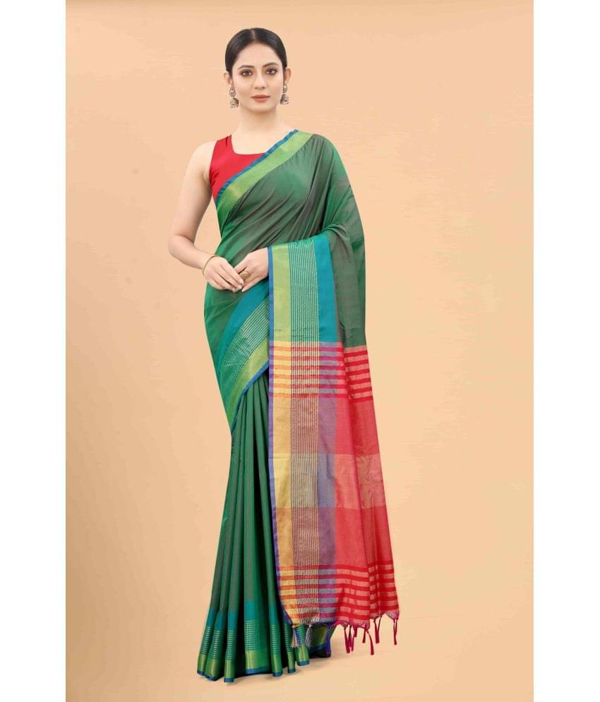 Silk Zone Art Silk Solid Saree With Unstitched Blouse Piece ( Green ) Silk Zone Art Silk Solid Saree With Unstitched Blouse Piece ( Green )