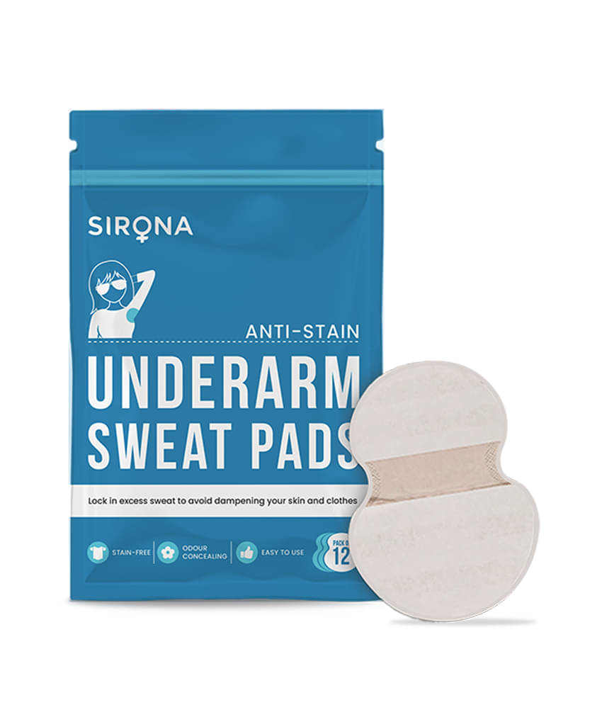     			Sirona Disposable Underarm Sweat Pads for Men and Women - 12 Pads | Peel-off | Prevents Stains, Absorbs Sweat & Unpleasant Odour