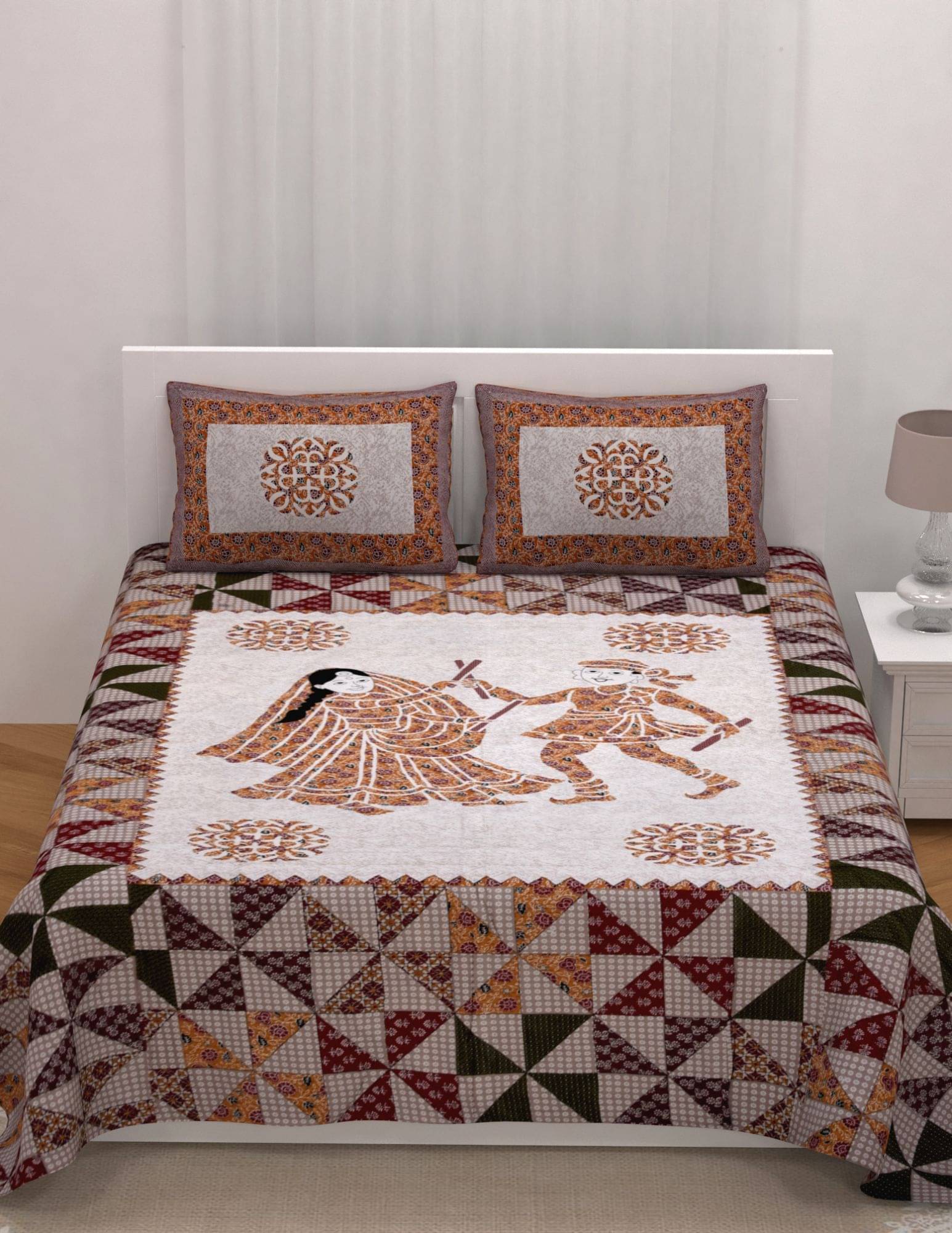 Uniqchoice - Peach Cotton King Size Bedsheet With 2 Pillow Covers     			Uniqchoice - Peach Cotton King Size Bedsheet With 2 Pillow Covers