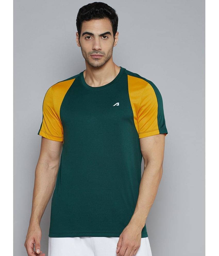 Alcis - Green Polyester Slim Fit Men's Sports T-Shirt ( Pack of 1 ) Alcis - Green Polyester Slim Fit Men's Sports T-Shirt ( Pack of 1 )