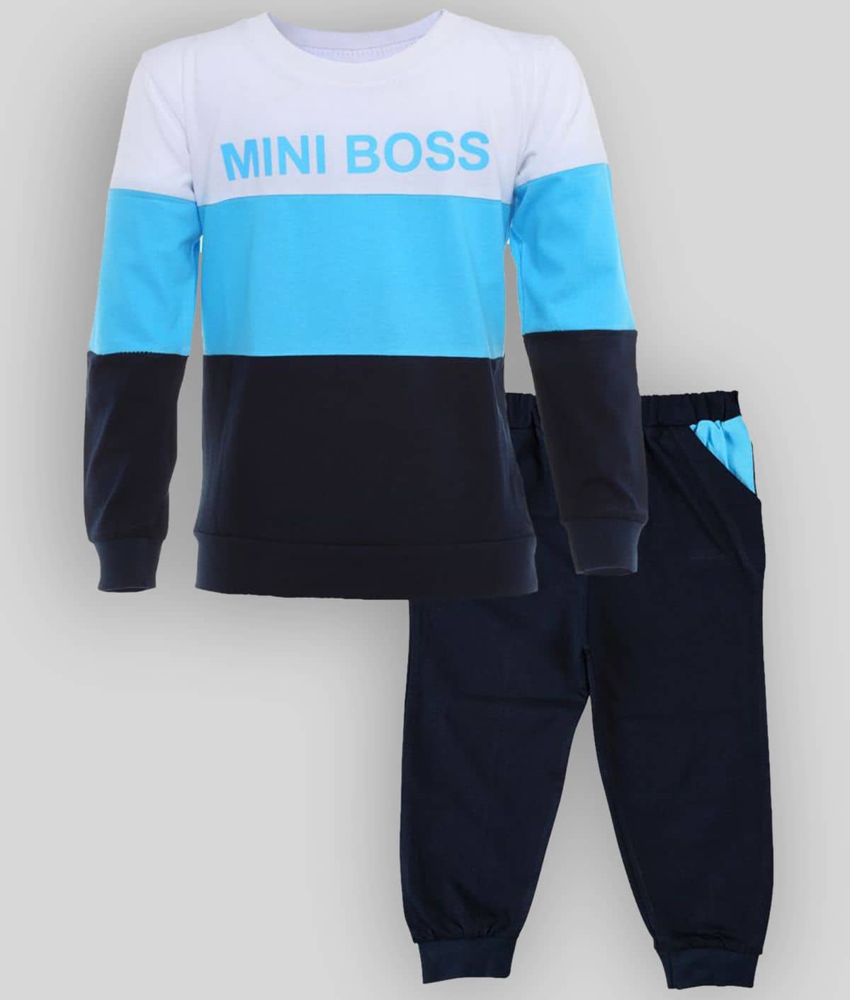 CATCUB Pack of 1 Baby Boys 100% Cotton Shirt & Trouser ( Blue )