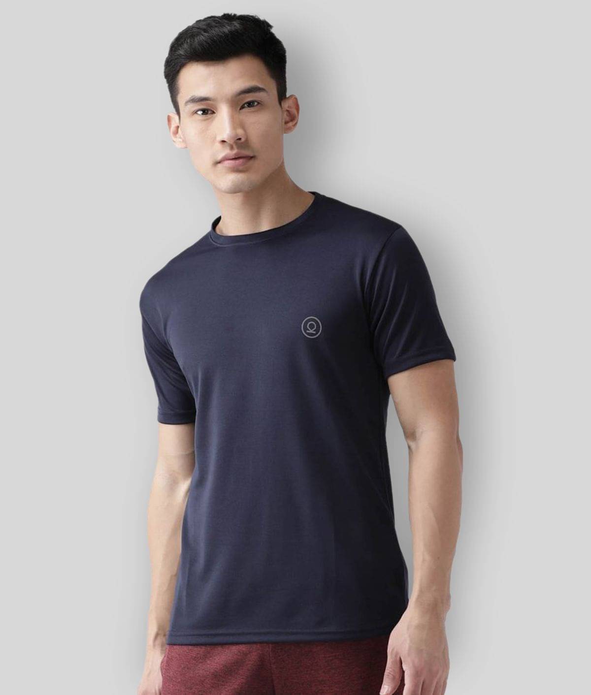 Chkokko - Polyester Regular Fit Navy Blue Men's Sports T-Shirt ( Pack of 1 ) Chkokko - Polyester Regular Fit Navy Blue Men's Sports T-Shirt ( Pack of 1 )