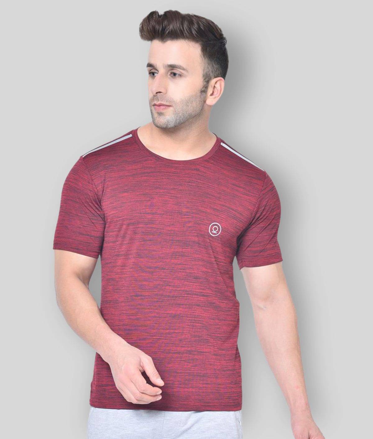 Chkokko - Polyester Regular Fit Wine Men's Sports T-Shirt ( Pack of 1 )     			Chkokko - Polyester Regular Fit Wine Men's Sports T-Shirt ( Pack of 1 )