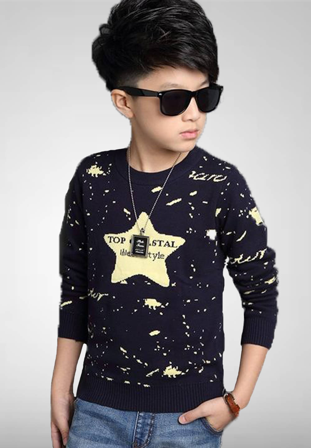     			Force Pack of 1 Boys Cotton Blend T-Shirt ( Navy Blue )
