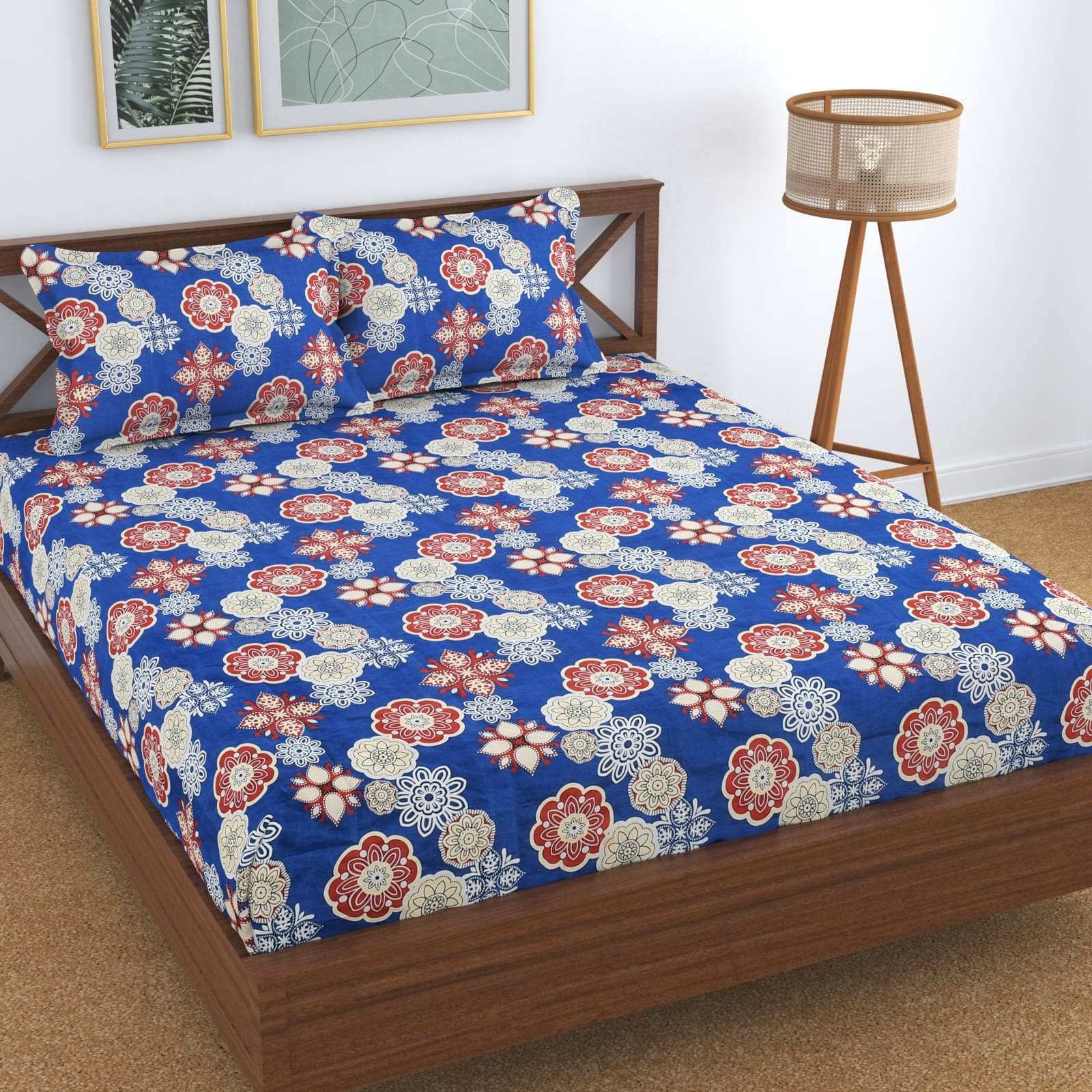     			Homefab India Microfiber Double Bedsheet ( Beige )