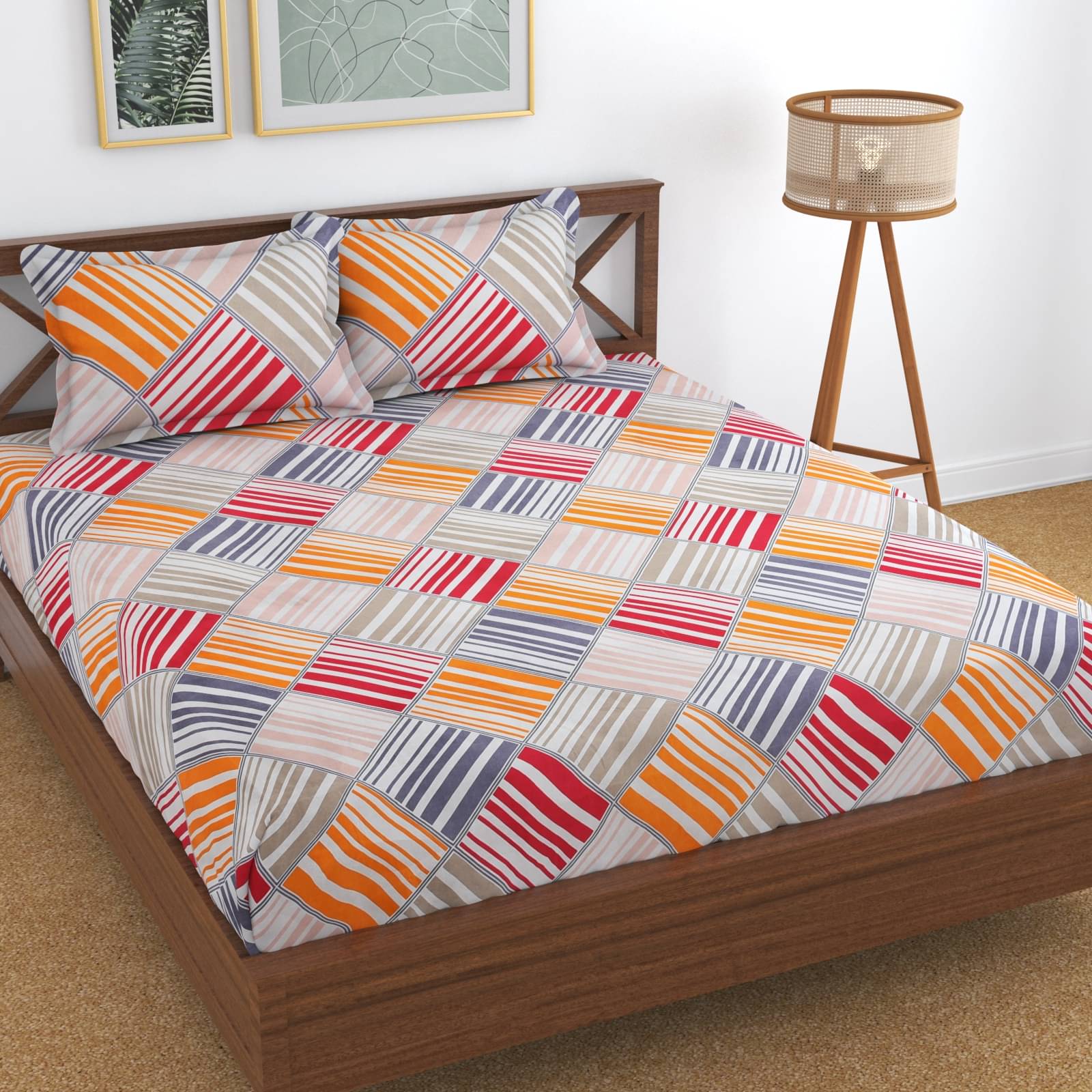 Homefab India Microfiber Double Bedsheet ( Orange )     			Homefab India Microfiber Double Bedsheet ( Orange )