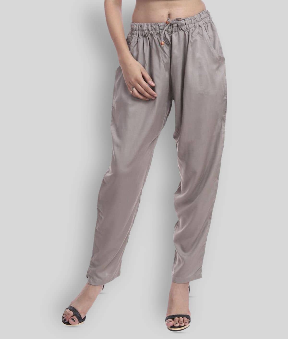 Lee Moda - Light Grey Rayon Regular Fit Women's Casual Pants  ( Pack of 1 ) - Trousers | Buy online on ZillyBuy