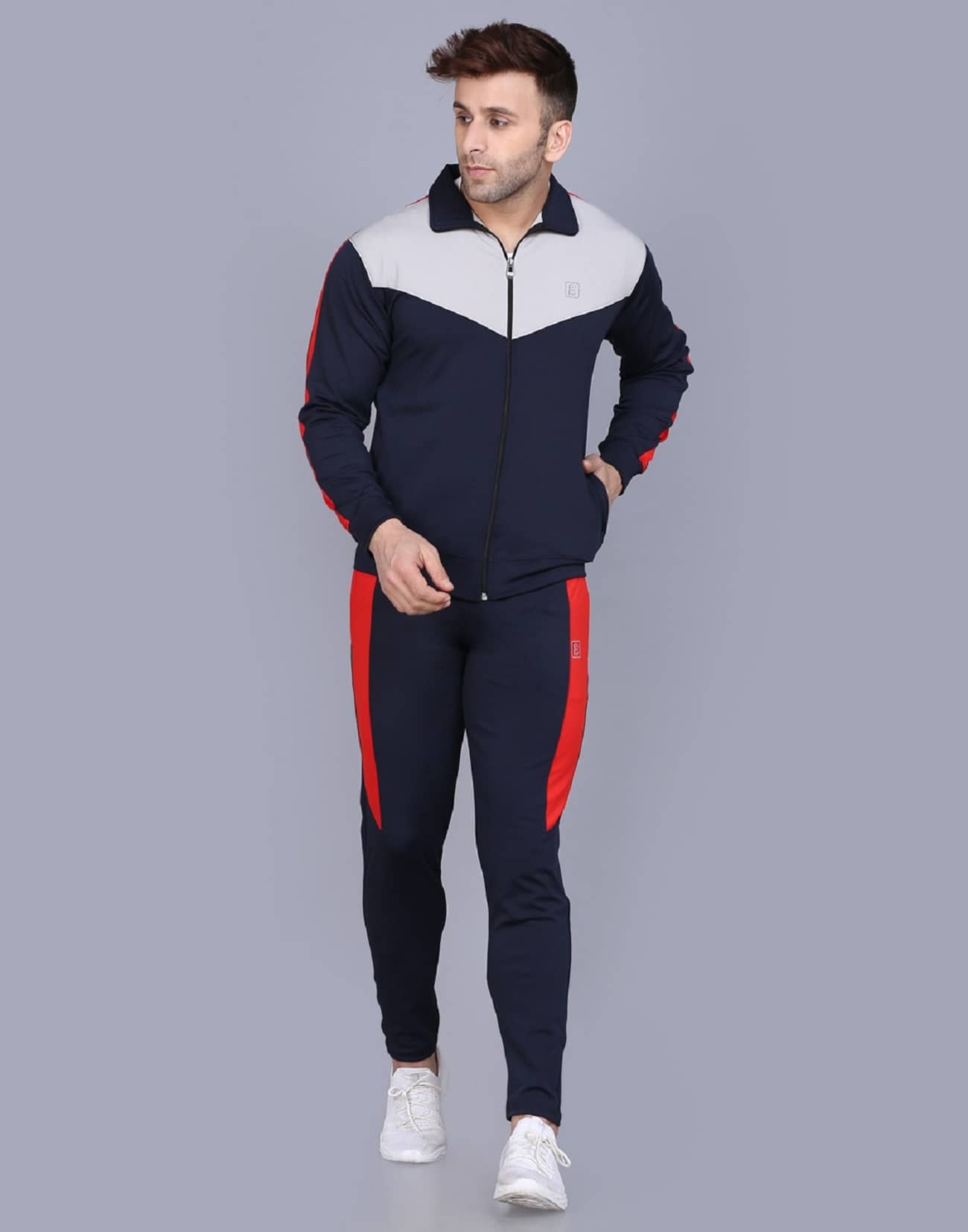 PRAUME - Navy Blue Polyester Regular Fit Men's Tracksuit ( Pack of 1 )