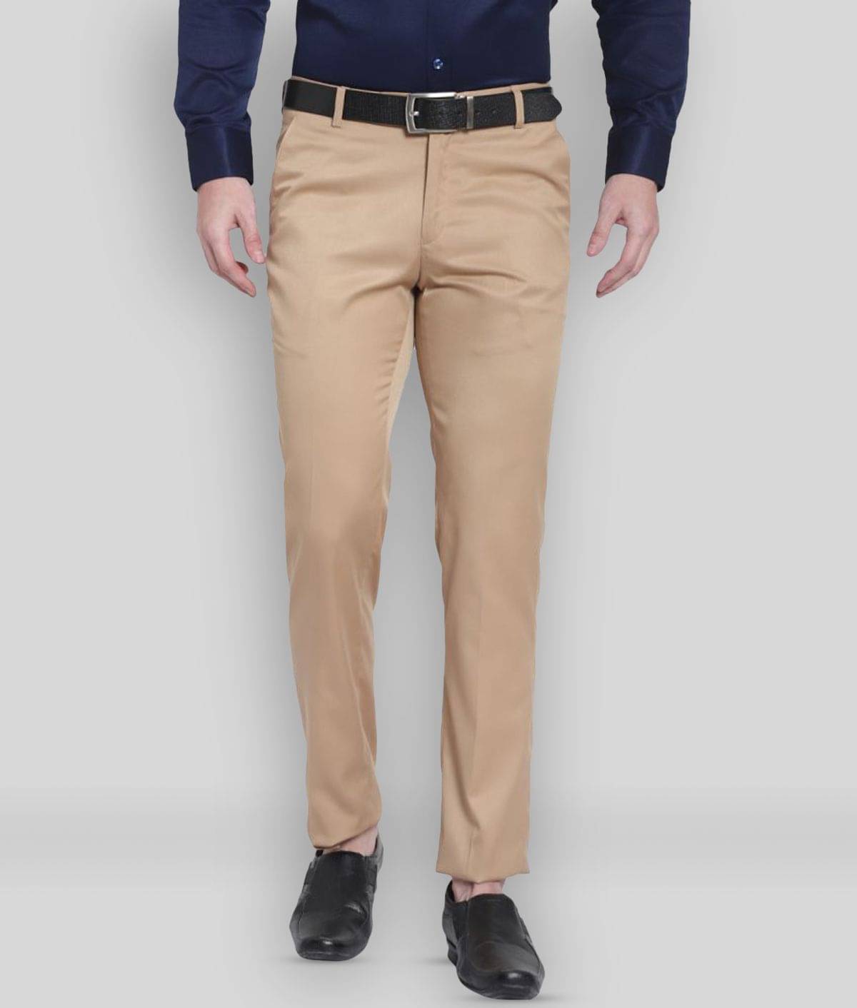     			SREY - Brown Polycotton Slim - Fit Men's Trousers ( Pack of 1 )