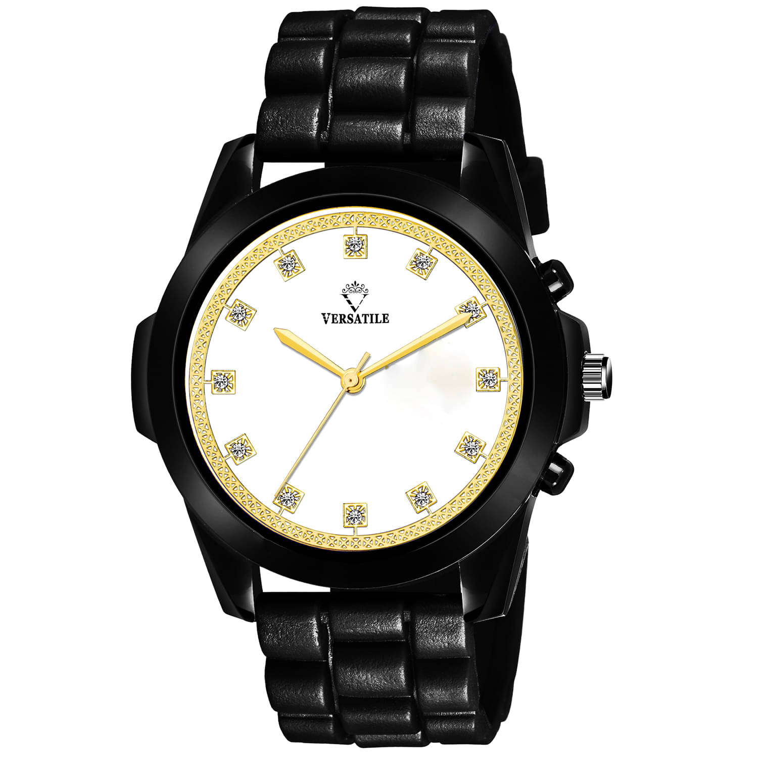     			Versatile - Black Silicon Analog Men's Watch