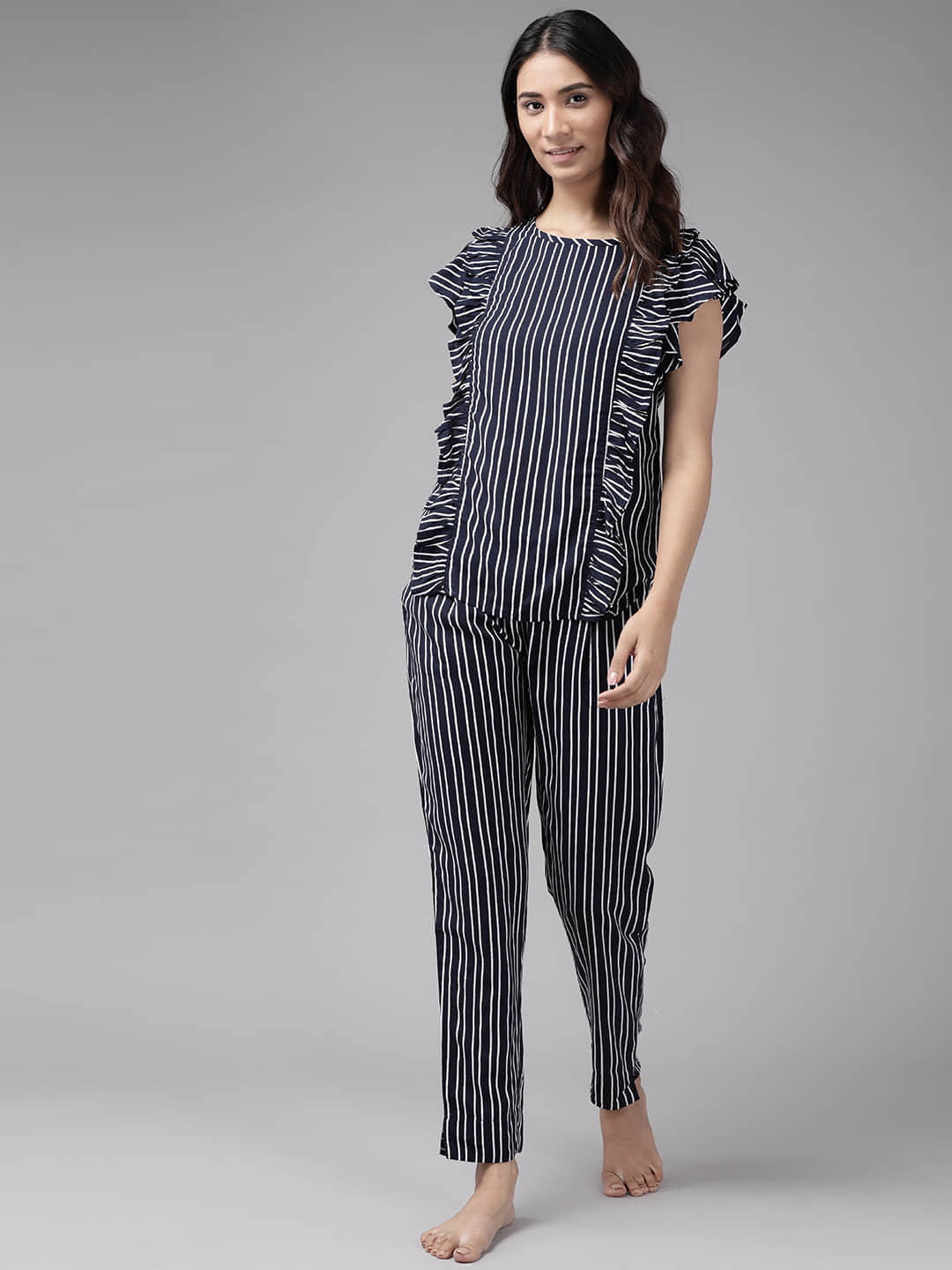 Yash Gallery - Blue Cotton Women's Nightwear Regular Night Dress ( Pack of 1 ) - Nightwear & Loungewear | Buy online on ZillyBuy