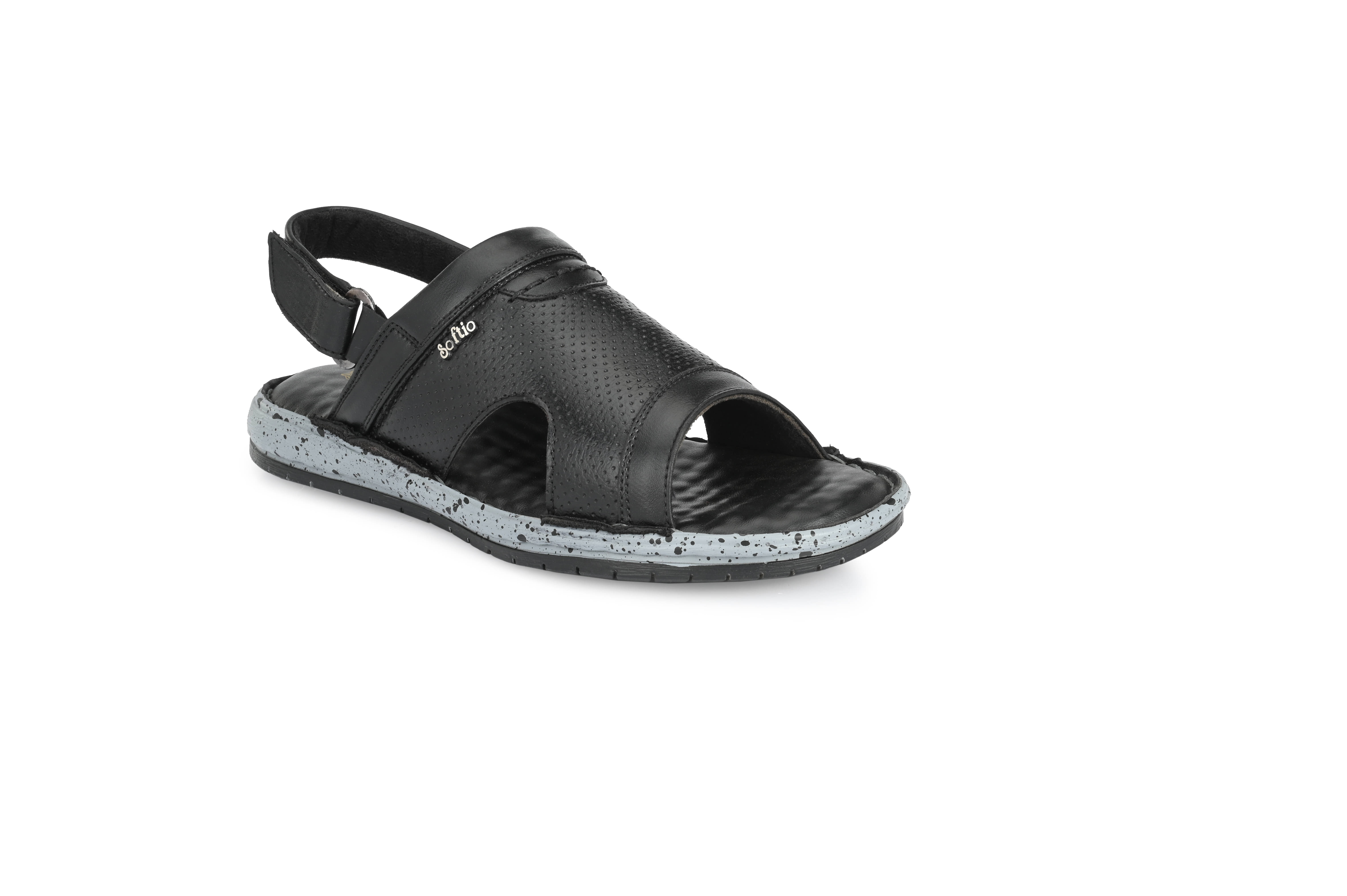     			softio - Black Men's Sandals