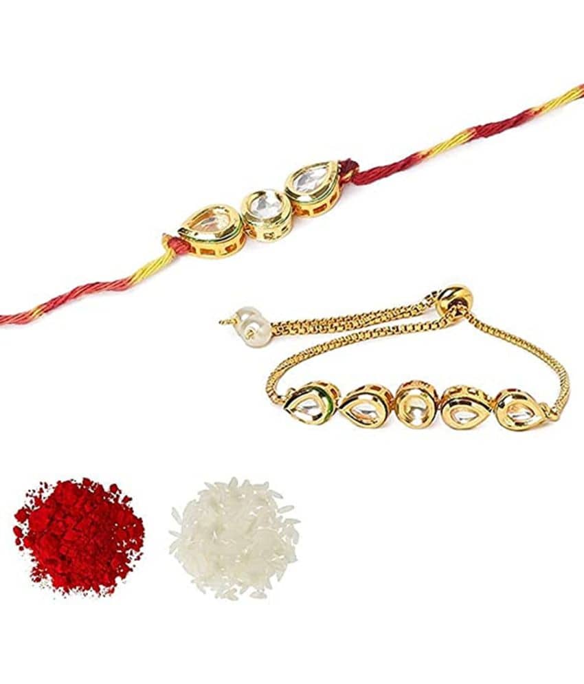 thriftkart Rakhi Set Multicolour BHAIYA BHABHI RAKHI Pack of 2 - Bangles & Bracelets | Buy online on ZillyBuy