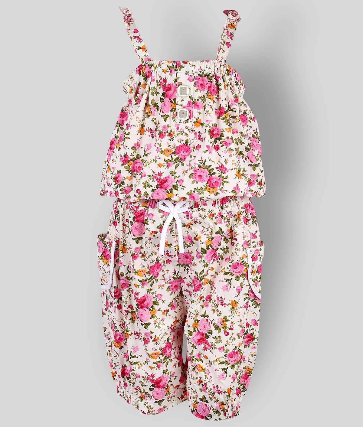 Arshia Fashions Girls Cotton Jumpsuit ( Pack of 1 , Pink )