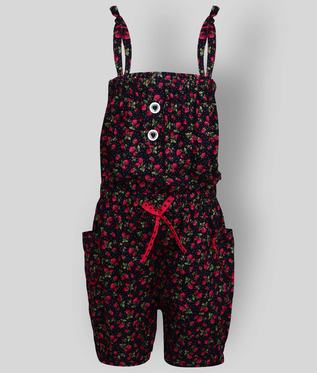 Cherry Tree Girls Cotton Jumpsuit ( Pack of 1 , Deep Pink )