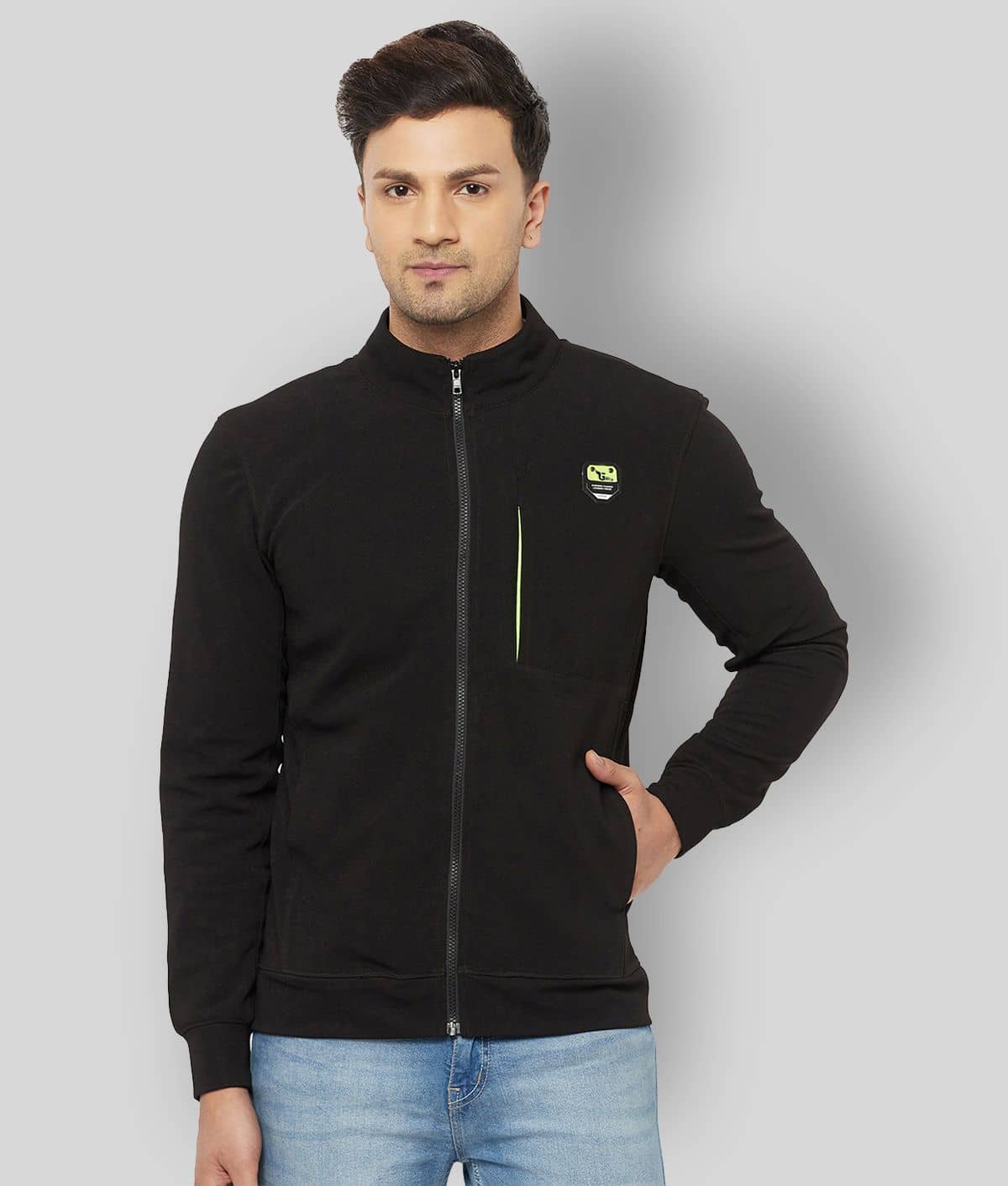 Glito Black Casual Jacket - Jackets & Coats | Buy online on ZillyBuy