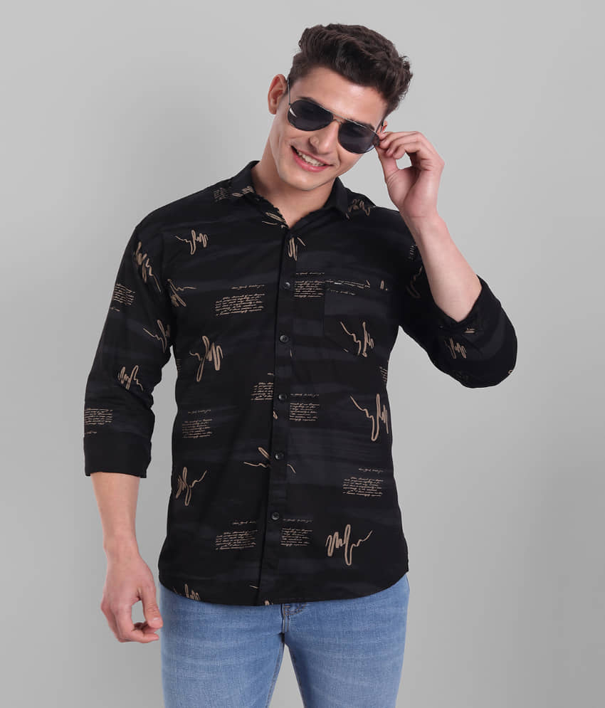 MAJESTIC MAN - Black Cotton Slim Fit Men's Casual Shirt ( Pack of 1 )