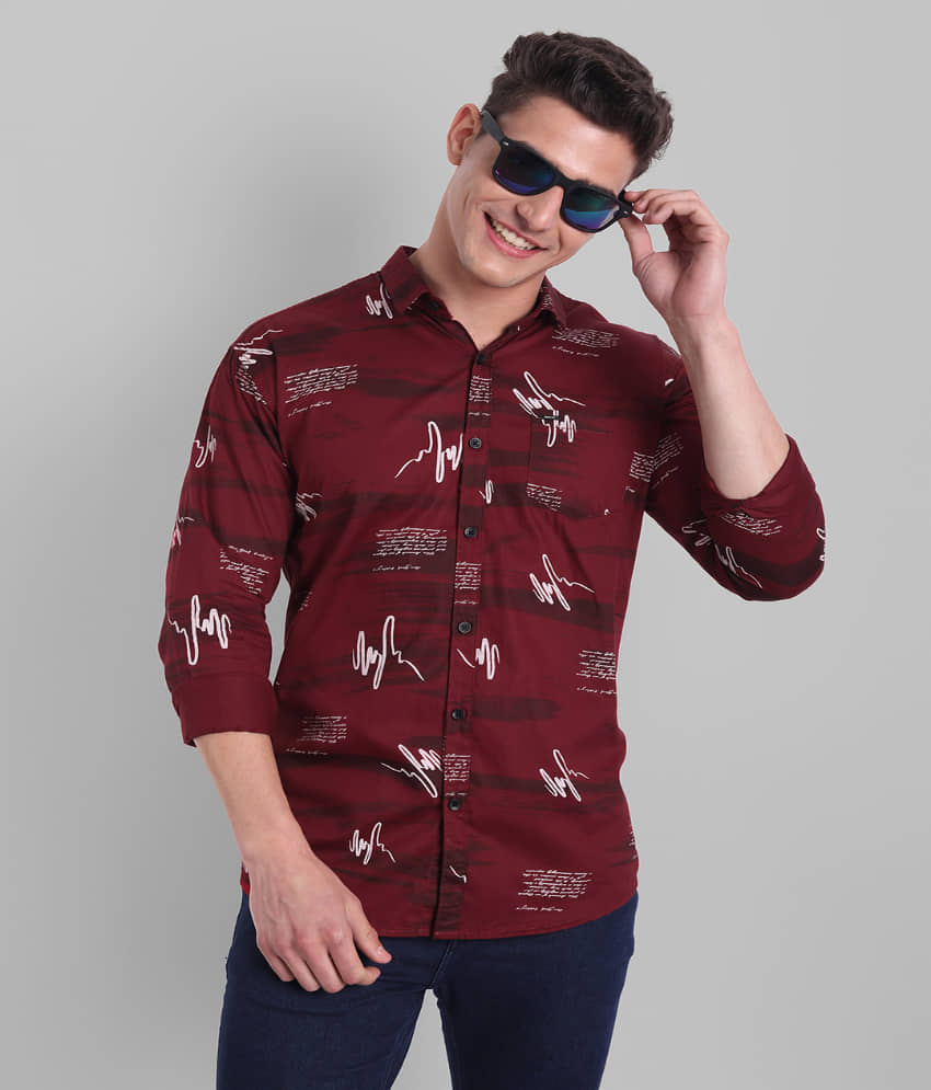 MAJESTIC MAN - Red Cotton Slim Fit Men's Casual Shirt ( Pack of 1 )