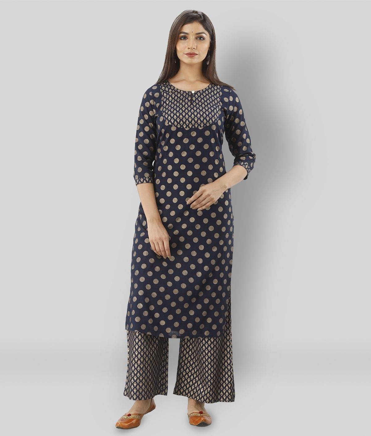 MAUKA - Navy Straight Rayon Women's Stitched Salwar Suit ( Pack of 1 ) MAUKA - Navy Straight Rayon Women's Stitched Salwar Suit ( Pack of 1 )