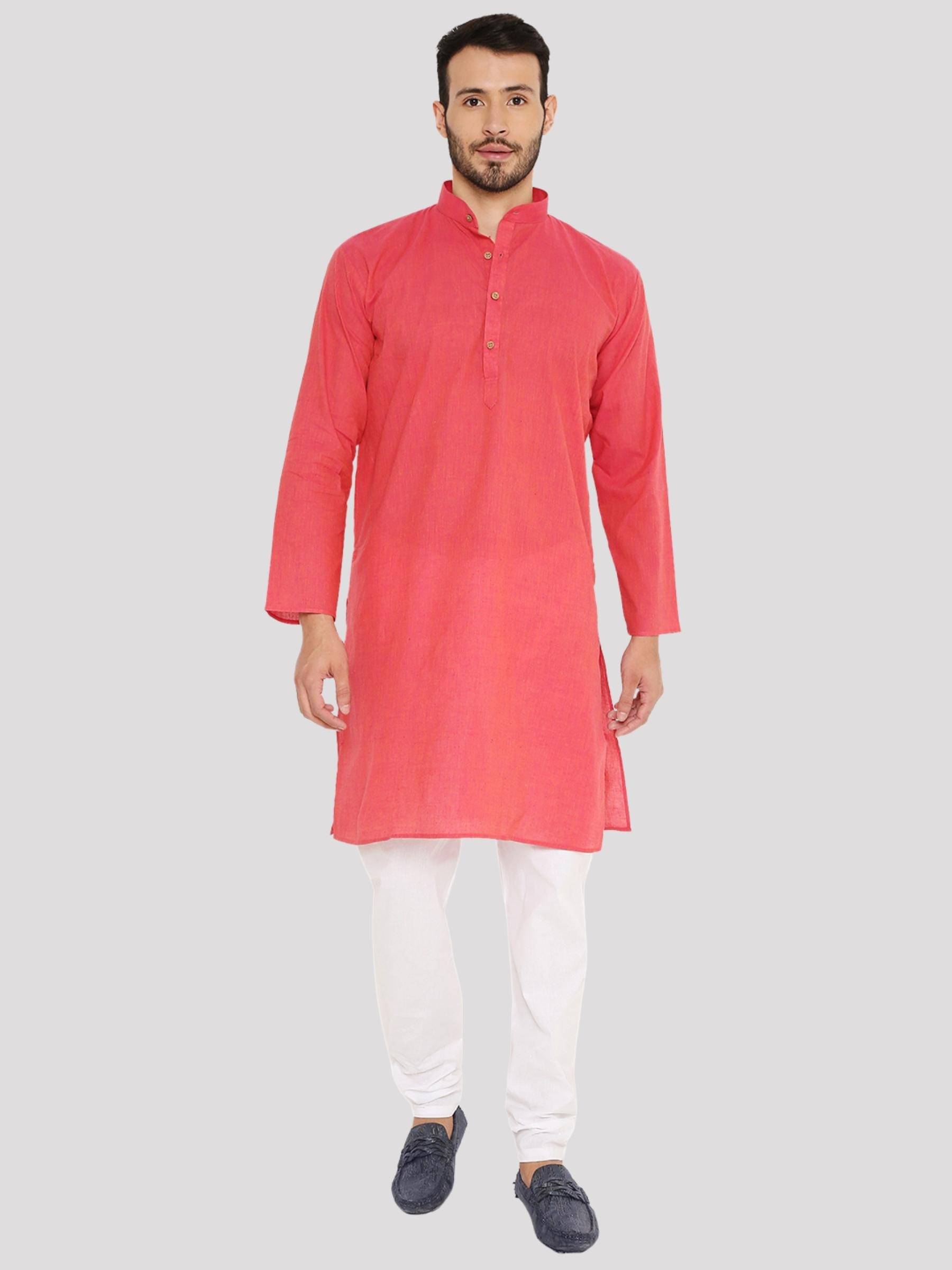 Maharaja - Pink Cotton Regular Fit Men's Kurta Pyjama Set ( Pack of 1 ) Maharaja - Pink Cotton Regular Fit Men's Kurta Pyjama Set ( Pack of 1 )