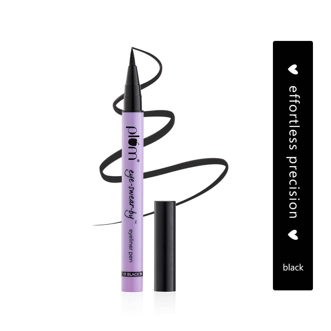 Plum Eye-Swear-By Eyeliner Pen , Flexible Felt-Tip , Smudge-Proof , 100% Vegan & Cruelty Free , 01 Black - Makeup - Eyes | Buy online on ZillyBuy