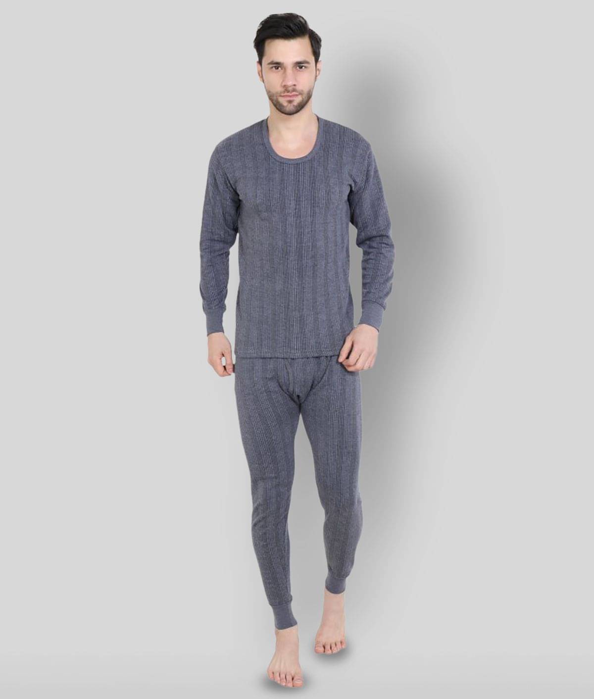     			Zeffit Pack of 1 Cotton Thermal Sets For Men's ( Blue )