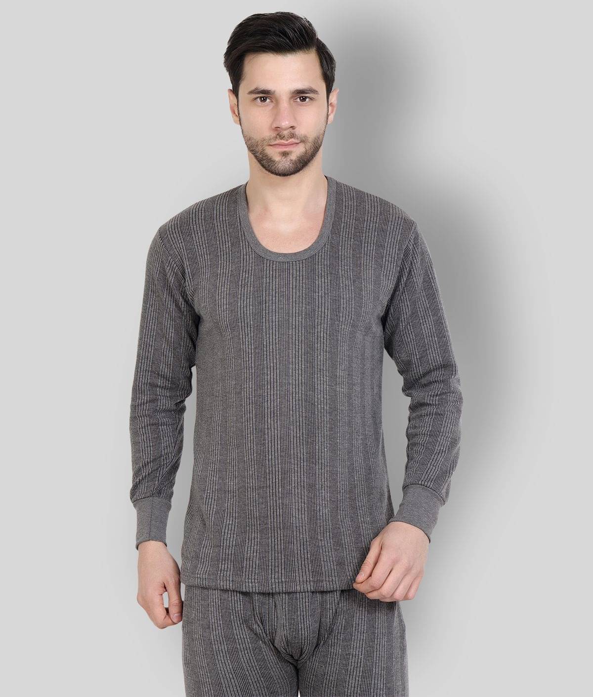 Zeffit Pack of 1 Cotton Thermal Tops For Men's ( Grey ) Zeffit Pack of 1 Cotton Thermal Tops For Men's ( Grey )