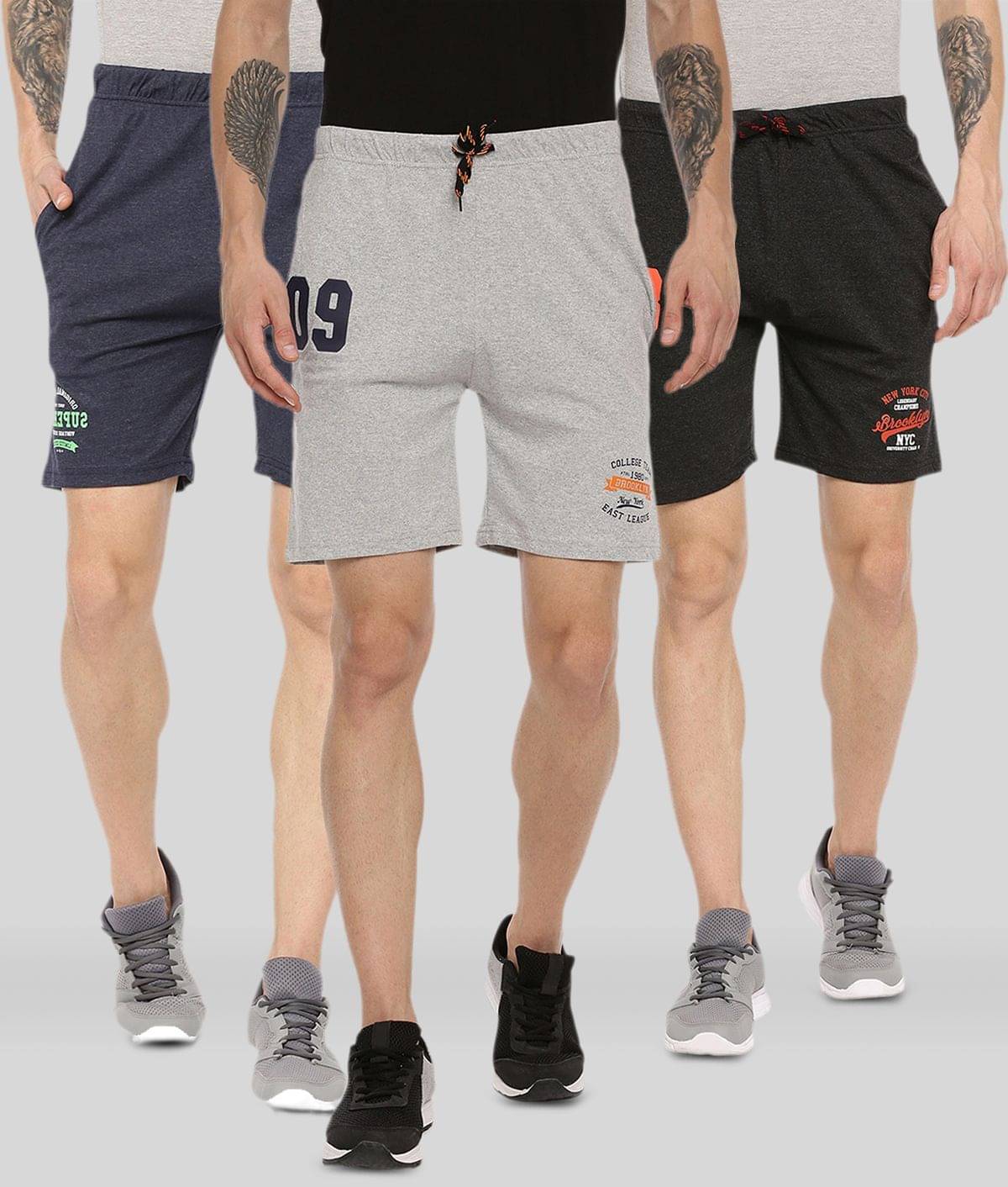 Ardeur - Multi Cotton Blend Men's Shorts ( Pack of 3 ) Ardeur - Multi Cotton Blend Men's Shorts ( Pack of 3 )