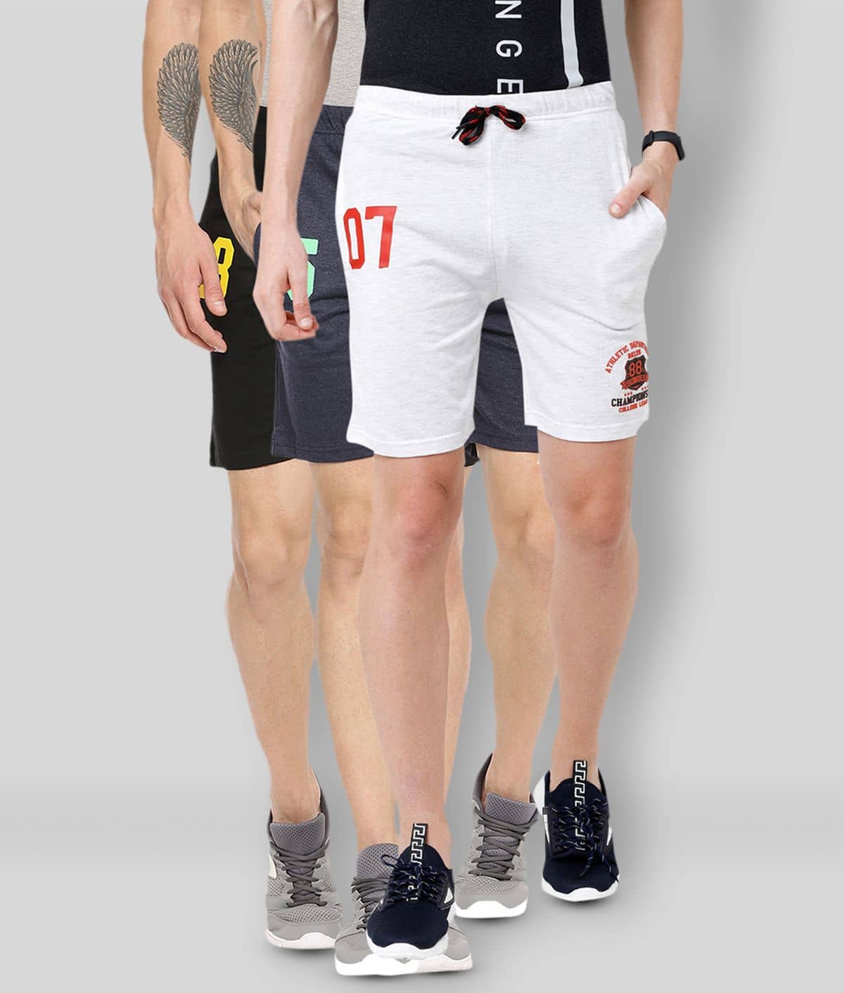 Ardeur - Multi Cotton Blend Men's Shorts ( Pack of 3 ) - Shorts | Buy online on ZillyBuy