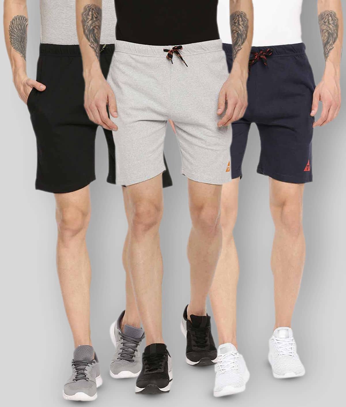 Ardeur - Multi Cotton Blend Men's Shorts ( Pack of 3 ) - Shorts | Buy online on ZillyBuy
