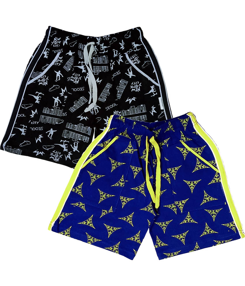 atlans Pack of 2 Cotton Blend Shorts For Boys ( Dark Blue )