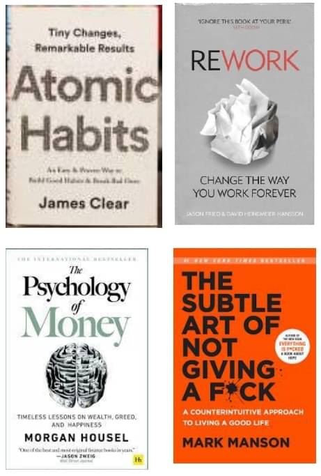 Atomic Habits + Rework + The Psychology Of Money + The Subtle Art Atomic Habits + Rework + The Psychology Of Money + The Subtle Art
