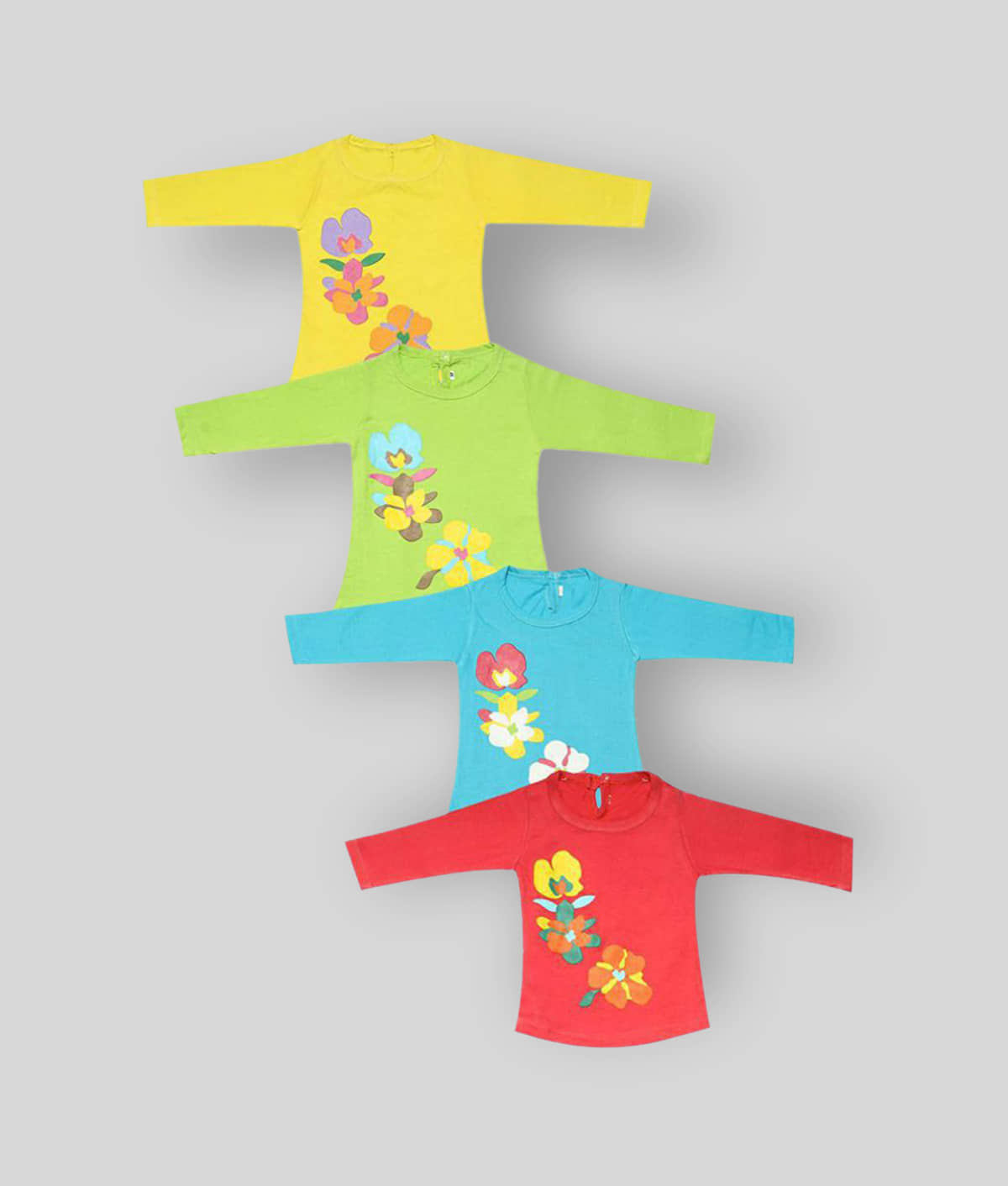 Babeezworld Pack of 4 Baby Girls Cotton T-Shirt ( Multi )