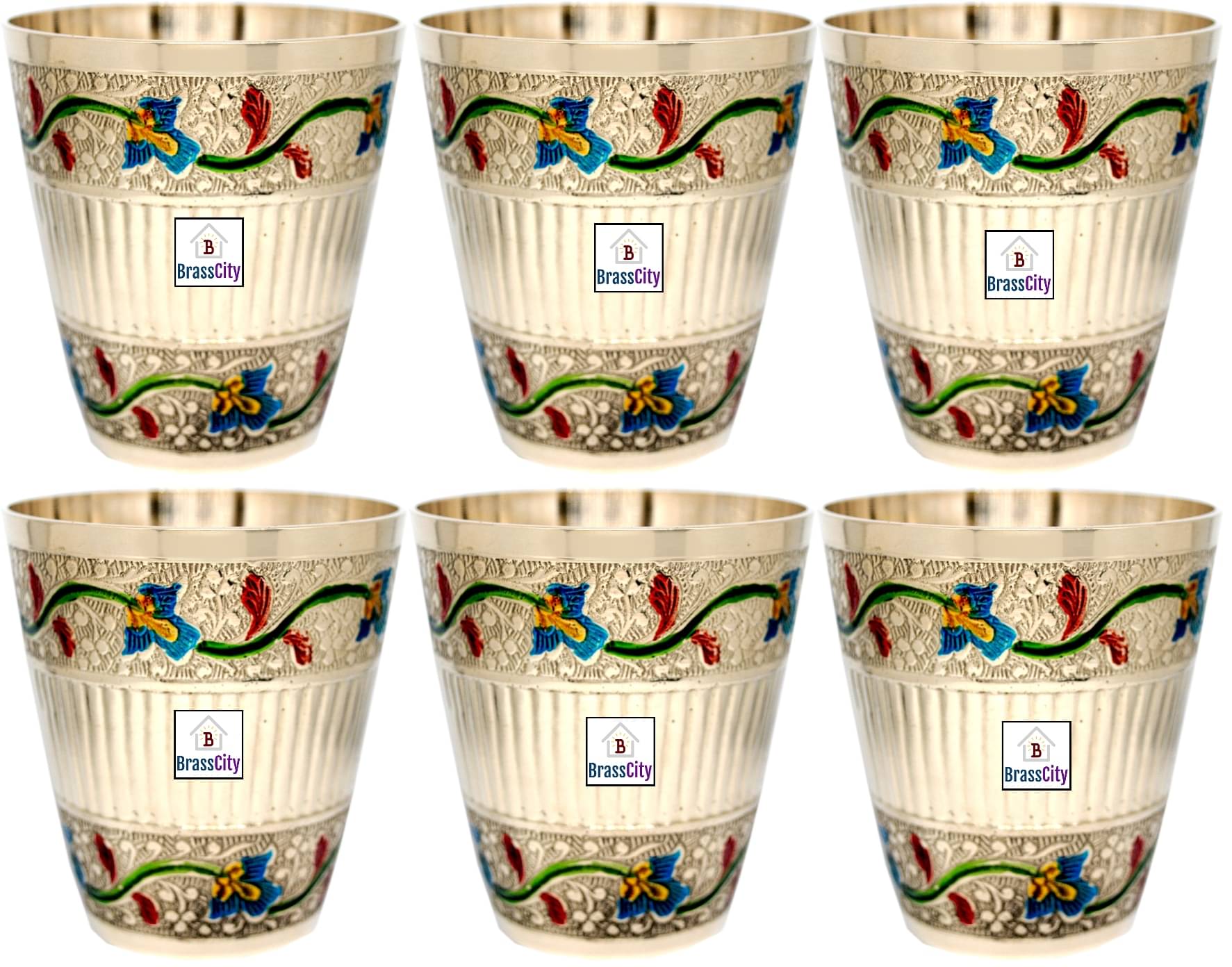     			BrassCity - Brass Glasses 220 ml ( Pack of 6 )