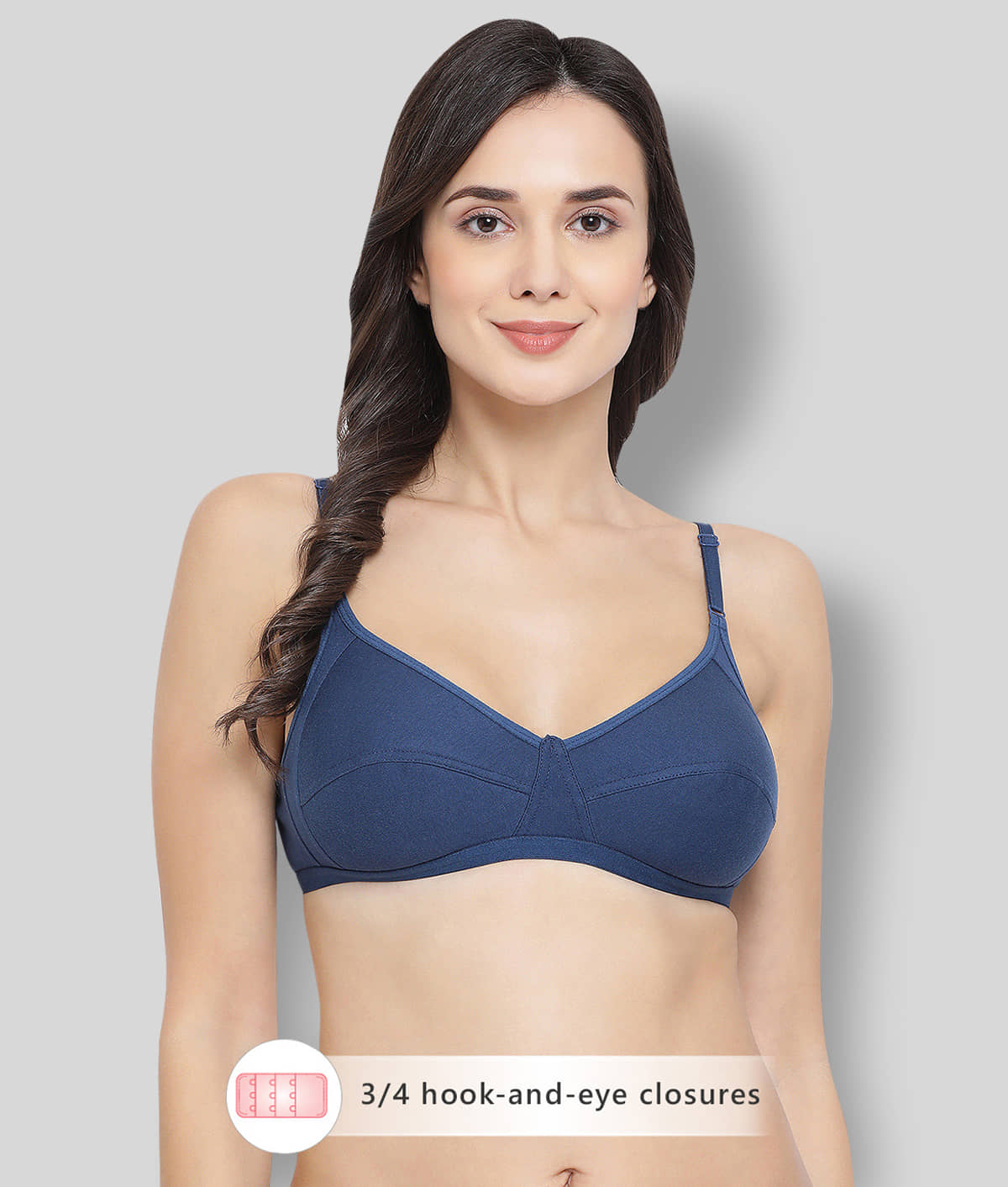 Clovia Cotton Non Padded Women's Everyday Bra ( Blue )