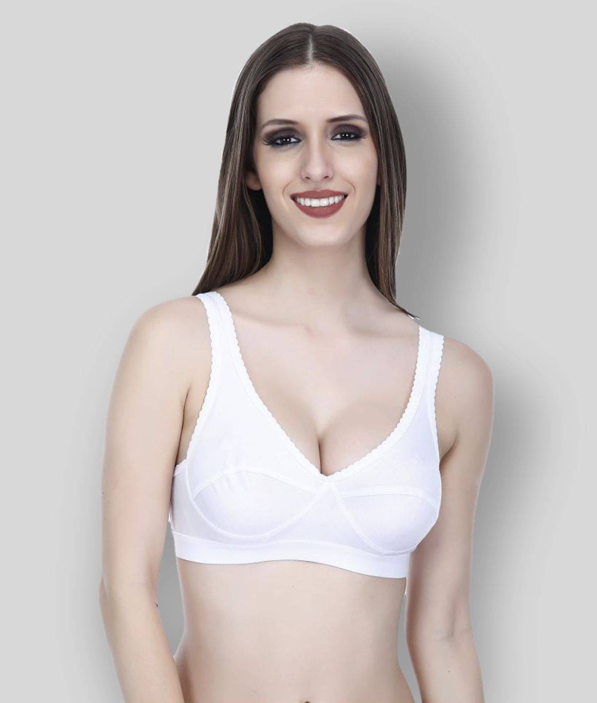     			Elina Cotton Non Padded Women's Racerback bra ( White )