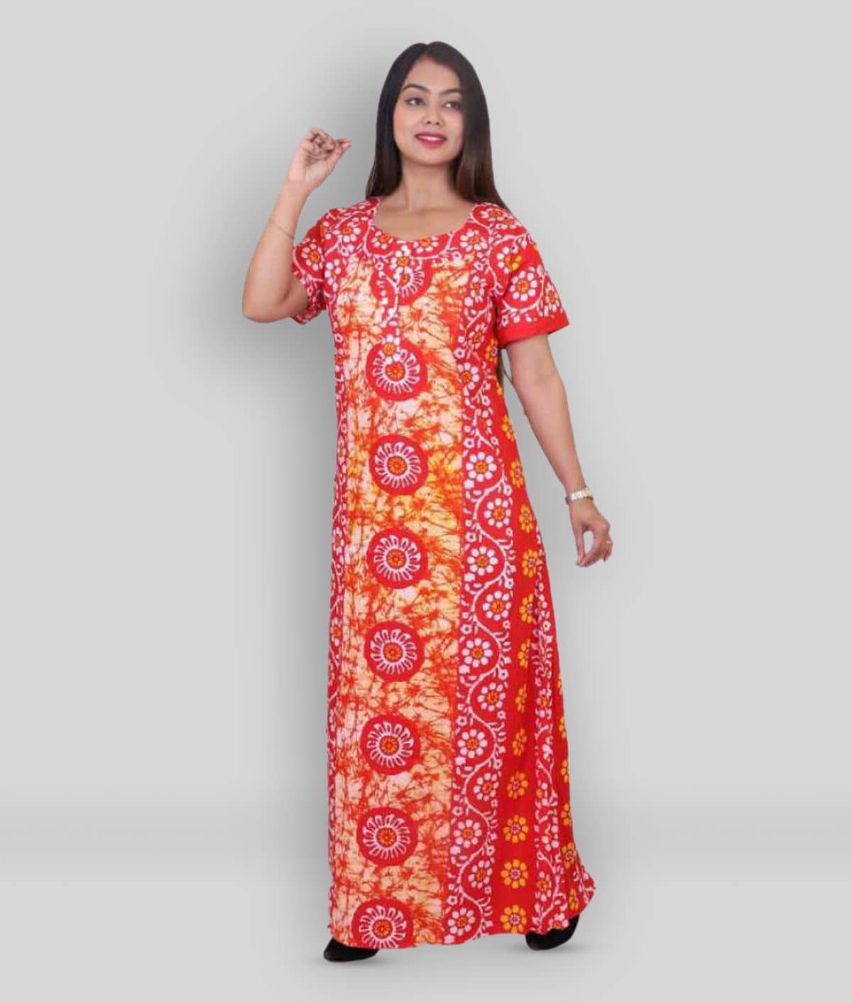 Favnic - Multicolor Cotton Women's Nightwear Nighty & Night Gowns - Nightwear & Loungewear | Buy online on ZillyBuy