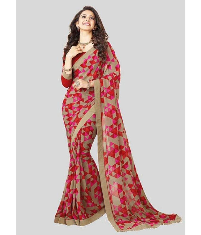 Gazal Fashions Chiffon Printed Saree With Unstitched Blouse Piece ( Multicolour ) Gazal Fashions Chiffon Printed Saree With Unstitched Blouse Piece ( Multicolour )