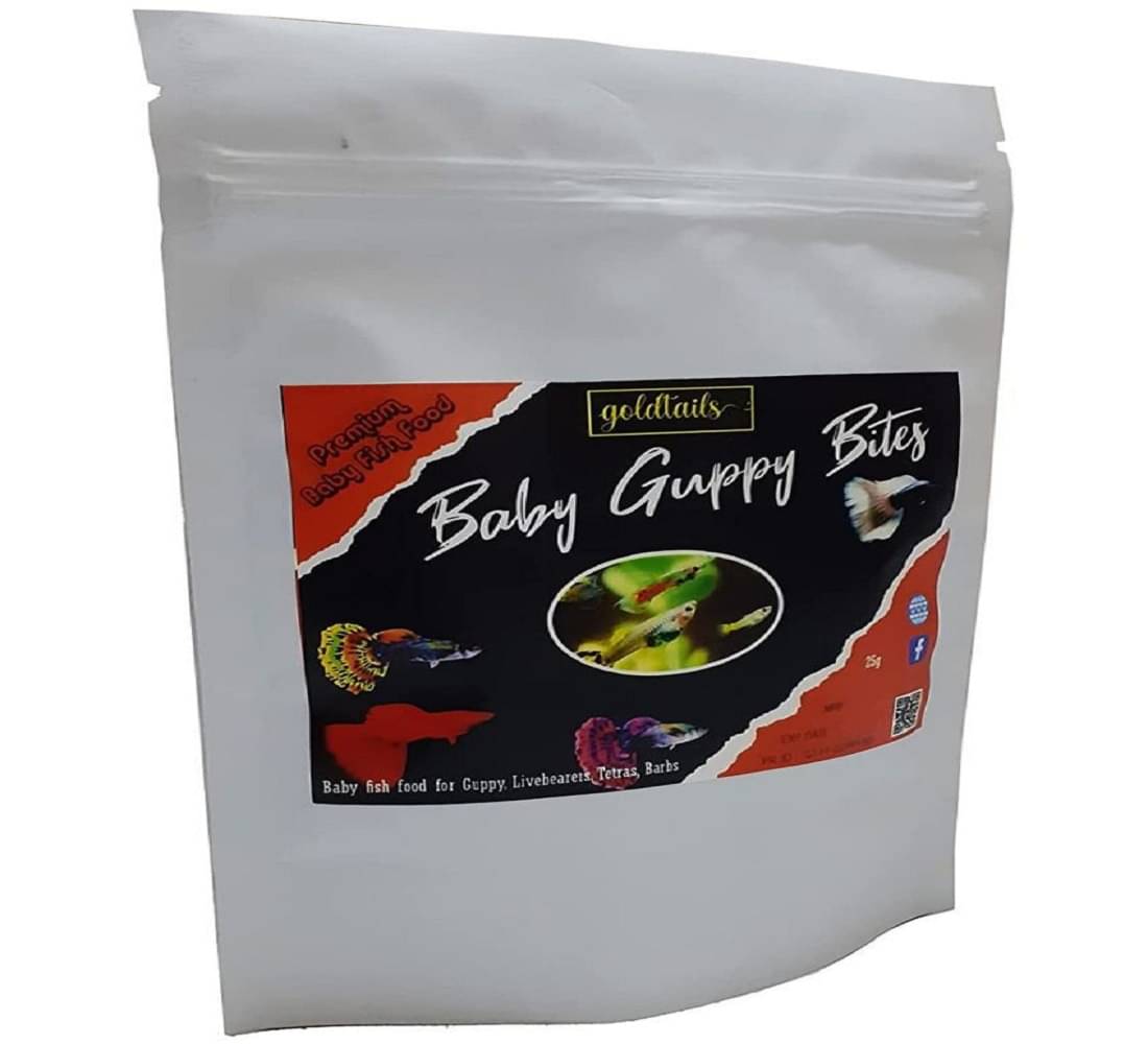     			Goldtails Baby Guppy Bites Premium Best Guppy Fish Food for Baby Fishes and Small Fishes 25g