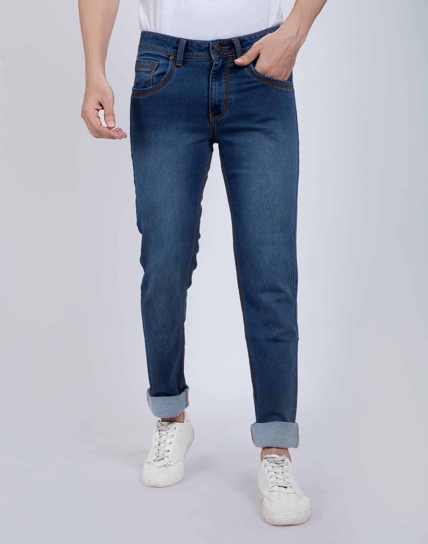 HJ HASASI - Indigo Blue Denim Regular Fit Men's Jeans ( Pack of 1 ) - Jeans | Buy online on ZillyBuy